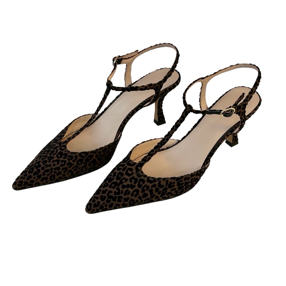 Tuckernuck Animal Print T-Strap Margot Heels Black Brown Party Classy Sz 10 - Picture 9 of 15